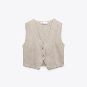 COPY - Zara Cropped Linen Vest